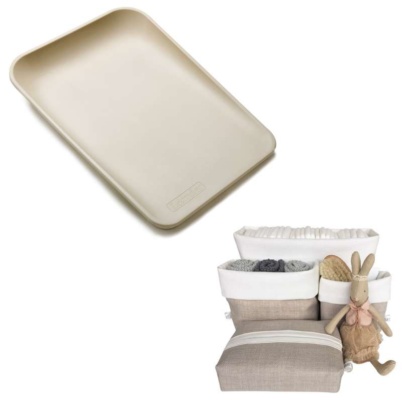 Leander Matty Puslepude Inkl Loukrudt Puslesæt Cappuccino Natural Simplicity - Loukrudt Babyboks