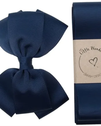 Little Wonders Dåbsbånd Konrad Grosgrain Navy Blå - Little Wonders Babyboks  - 5714585017074