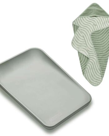 Grøn Leander Matty Puslepude Inkl Hoodie Sage Green - Leander Babyboks  - 5744005386893